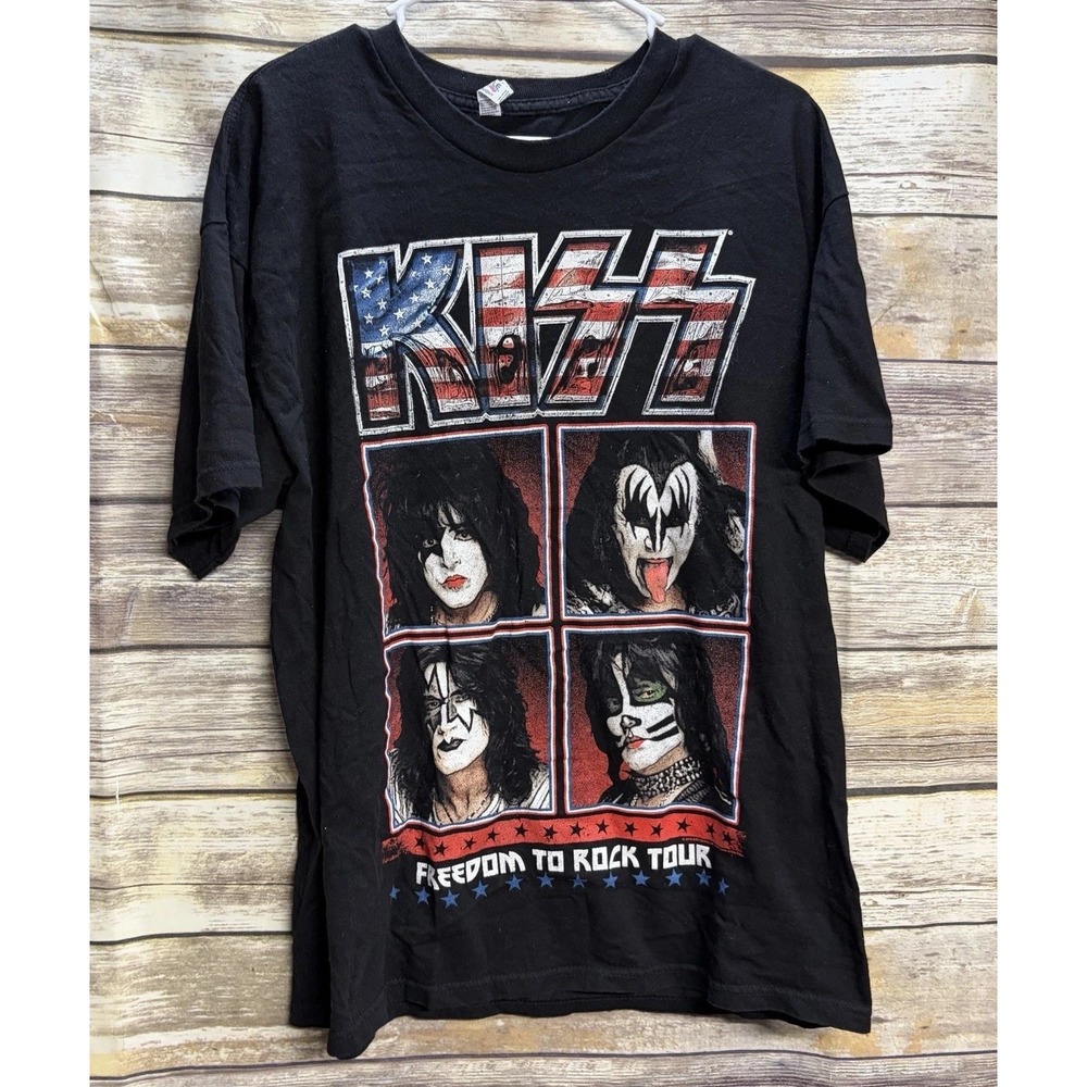 KISS FREEDOM TO ROCK TOUR SHIRT Concert Black T Shirt Men's XL 2016 Tour